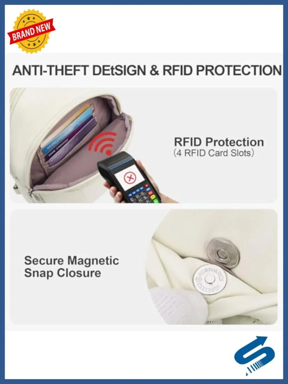 RFID Anti Theft Crossbody Sling Bag Water Resistant Nylon Adjustable Strap